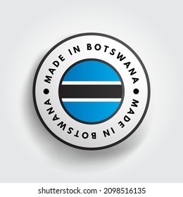 Made in Botswana text emblem badge, concept background