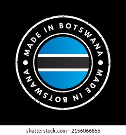 Made in Botswana text emblem stamp, concept background