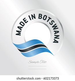 Made in Botswana transparent logo icon silver background