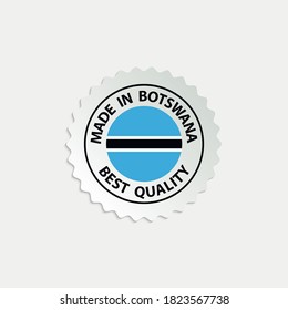 made in Botswana  vector stamp. badge with Botswana  flag