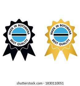en el sello vectorial de Botswana. insignia con bandera de Botswana