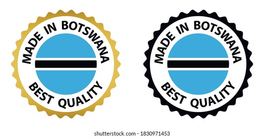 made in Botswana  vector stamp. badge with Botswana  flag