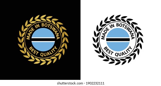 made in Botswana  vector stamp. badge with Botswana  flag
