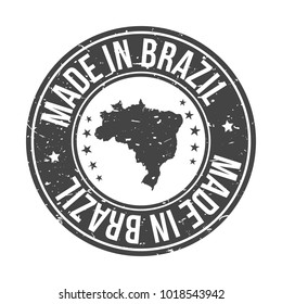 Made in Brazil America Quality Original. Stamp Design Vector Art Seal Badge Illustration.