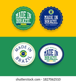 Made in Brazil badge label vector template.