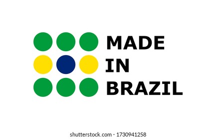 hecho en brasil, círculo vector logo sobre fondo blanco