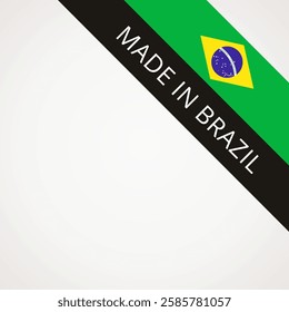 Made in Brazil - corner symbol with Brazilian flag