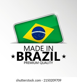 Hecho en Brasil gráfico y etiquetado. Elemento de impacto para el uso que desea hacer de él.