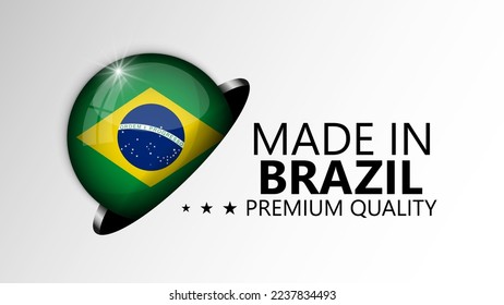 Hecho en Brasil gráfico y etiquetado. Elemento de impacto para el uso que desea hacer de él.