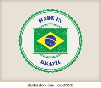Made in Brazil grunge rubber stamp.Vector illustration.
