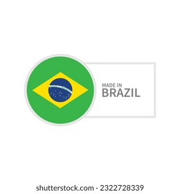 Made In Brazil Label Icon Vector Design.