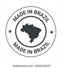 Logotipo, icono, insignias y vector fabricados en Brasil. Hecho en Brasil