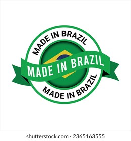 Made in Brazil logo, icon, badges and vector. Made in the Brazil