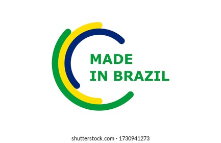 Made In Brazil, Rounded Rectangles Vector Logo On White Background