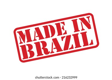 MADE IN BRAZIL Rubber Stamp vector over a white background.