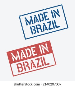 made in Brazil stamp set, product labels of Federative Republic of Brazil