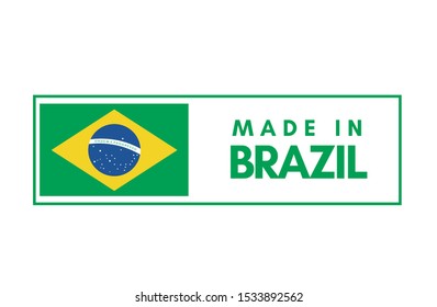 Made in Brazil tag stamp in vector illustration.