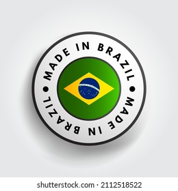 Made in Brazil text emblem badge, concept background