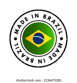 Made in Brazil text emblem stamp, concept background