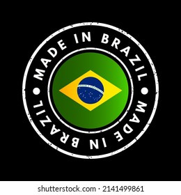 Hergestellt in Brasilien Text-Emblem-Stempel, Konzept-Hintergrund