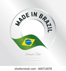 Made in Brazil transparent logo icon silver background