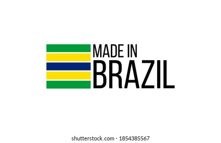 Made Brazil Vector Logo Brazilian Flag Stock Vector (Royalty Free ...