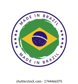 Made in brazil vector round label