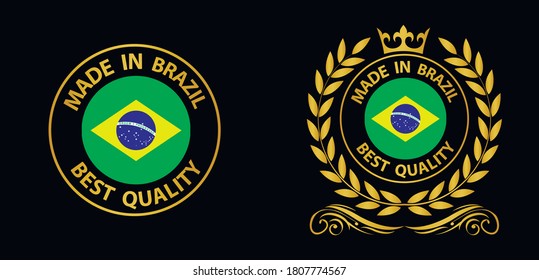 made in brazil   vector stamp. badge with brazil   flag