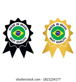 made in brazil   vector stamp. badge with brazil   flag