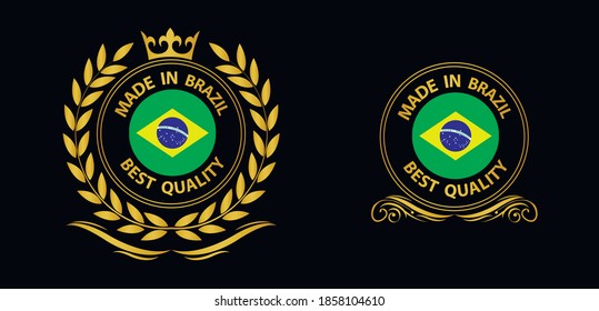 made in brazil vector stamp. badge with brazil flag	
