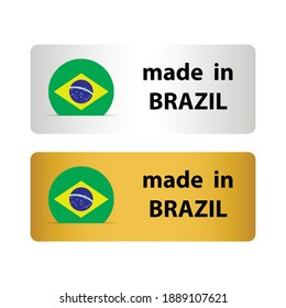 made in brazil   vector stamp. badge with brazil   flag