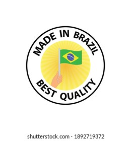 made in brazil   vector stamp. badge with brazil   flag