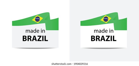 made in brazil   vector stamp. badge with brazil   flag