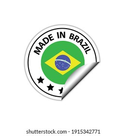 made in brazil   vector stamp. badge with brazil   flag