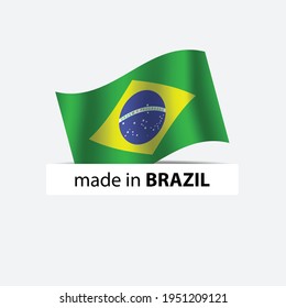 hecho en brasil   marca vectorial. insignia con brasil   marcar