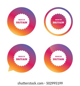 Made in Britain icon. Export production symbol.