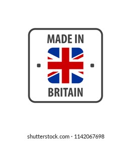 "Made in Britain" label with UK flag