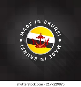 Made in Brunei text emblem badge, concept hintergrund