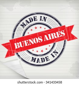 Made in Buenos Aires vector rubber stamp on grunge paper