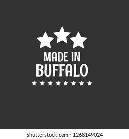 made in Buffalo emblem, label, badge,seal. vintage stamp.package label. vector illustration