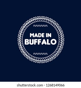 made in Buffalo emblem, label, badge,seal. vintage stamp.package label. vector illustration