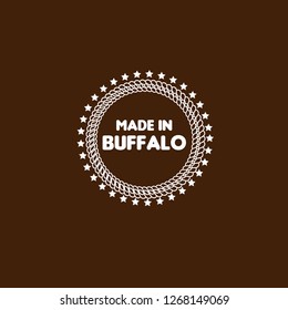 made in Buffalo emblem, label, badge,seal. vintage stamp.package label. vector illustration