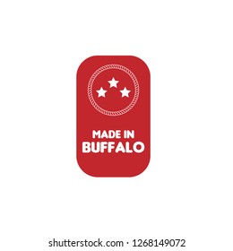 made in Buffalo emblem, label, badge,seal. vintage stamp.package label. vector illustration