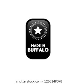 made in Buffalo emblem, label, badge,seal. vintage stamp.package label. vector illustration