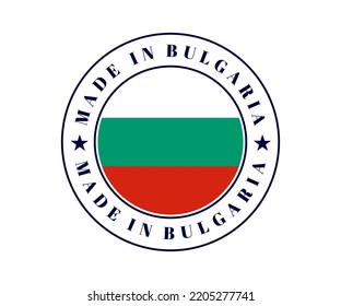 Made in Bulgaria icon. Made in Bulgaria circle label. Stamp made in with country flag Bulgaria. Vector illustration eps10