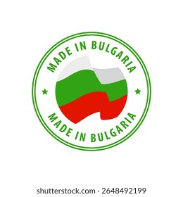 Made in Bulgaria stamp, sticker. Vector illustration.