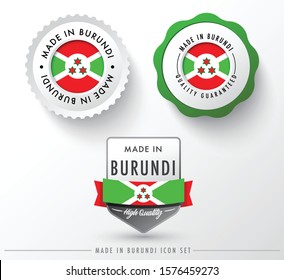 Made in Burundi icon set isolated on white background ,for infographics and banner templates : Vector Illustration