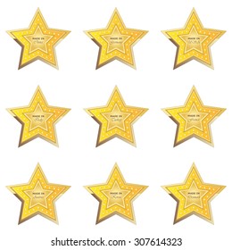 made in button yellow on white background