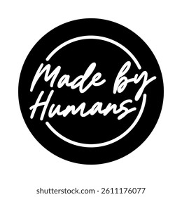 Made by Humans. Handcrafted Text Logo in Brush Script