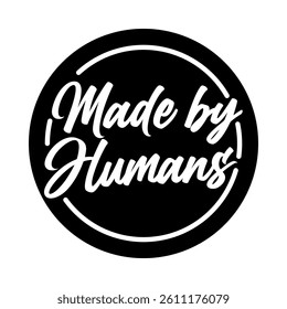 Made by Humans. Handcrafted Text Logo in Brush Script